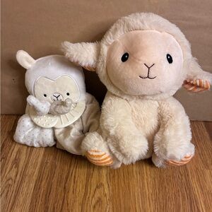 Lulyboo Lovey Baby Sleep Music Soother And Lamb Rattle Plush Bundle Boys Girls
